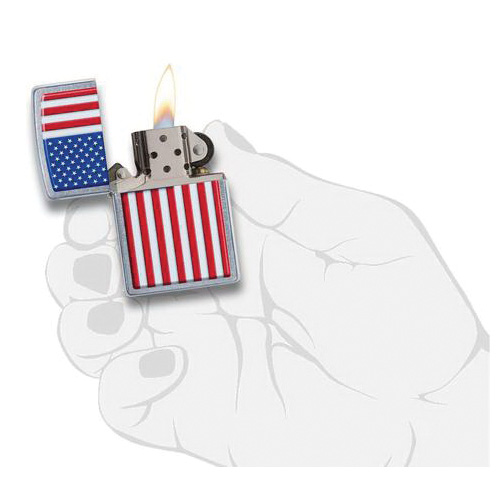 Zippo 29722-000003 Patriotic Windproof Pocket Lighter, Refillable: Yes, Street Chrome - 3