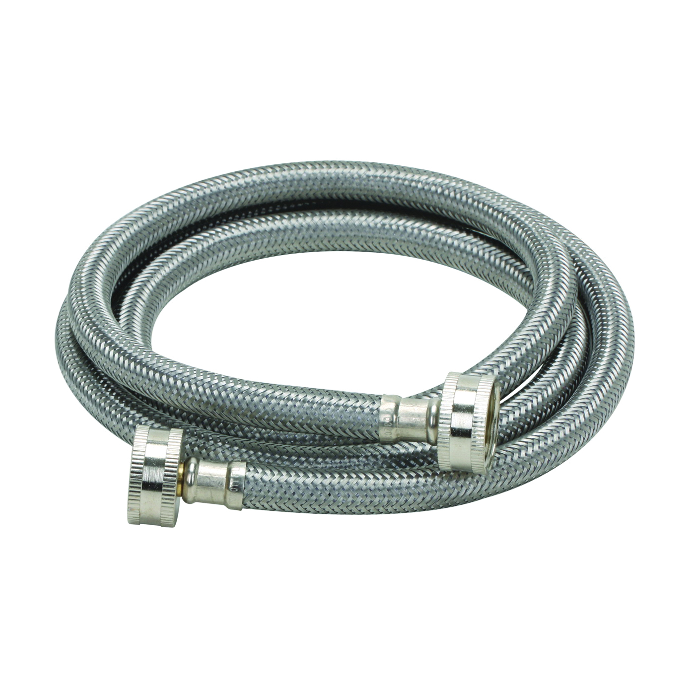 9WM60 Washing Machine Discharge Hose, 3/4 in ID, 60 in L, Female, Stainless Steel