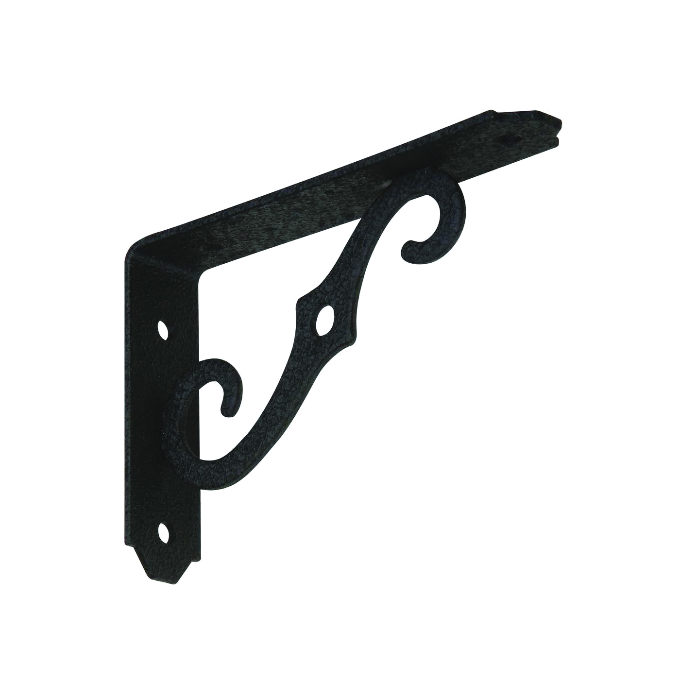 152BC 229393 Shelf Bracket, 80 lb, 5 in L, 0.94 in H, Steel, Antique Black