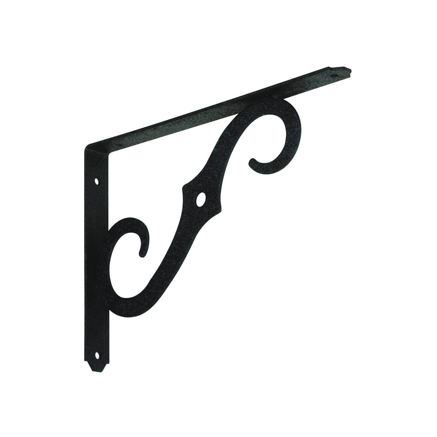 152BC 229450 Shelf Bracket, 100 lb, 10 in L, 0.94 in H, Steel, Antique Black