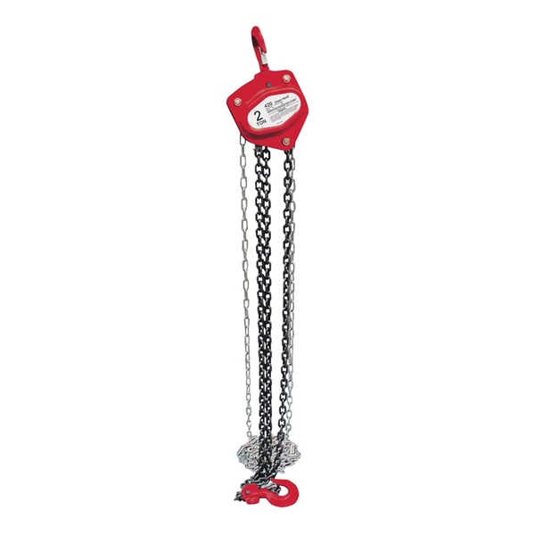 AMERICAN POWER PULL 400 Series 420 Chain Block, 2 ton Capacity, 10 ft H Lifting, 16-9/16 in Between Hooks - 1