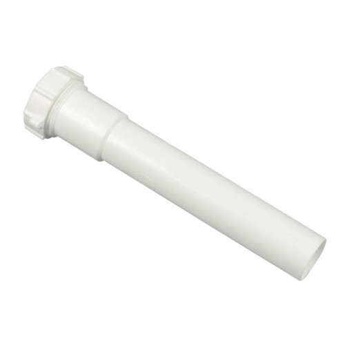 51668 Pipe Extension Tube, 1-1/4 in, 8 in L, Slip-Joint, Plastic, White