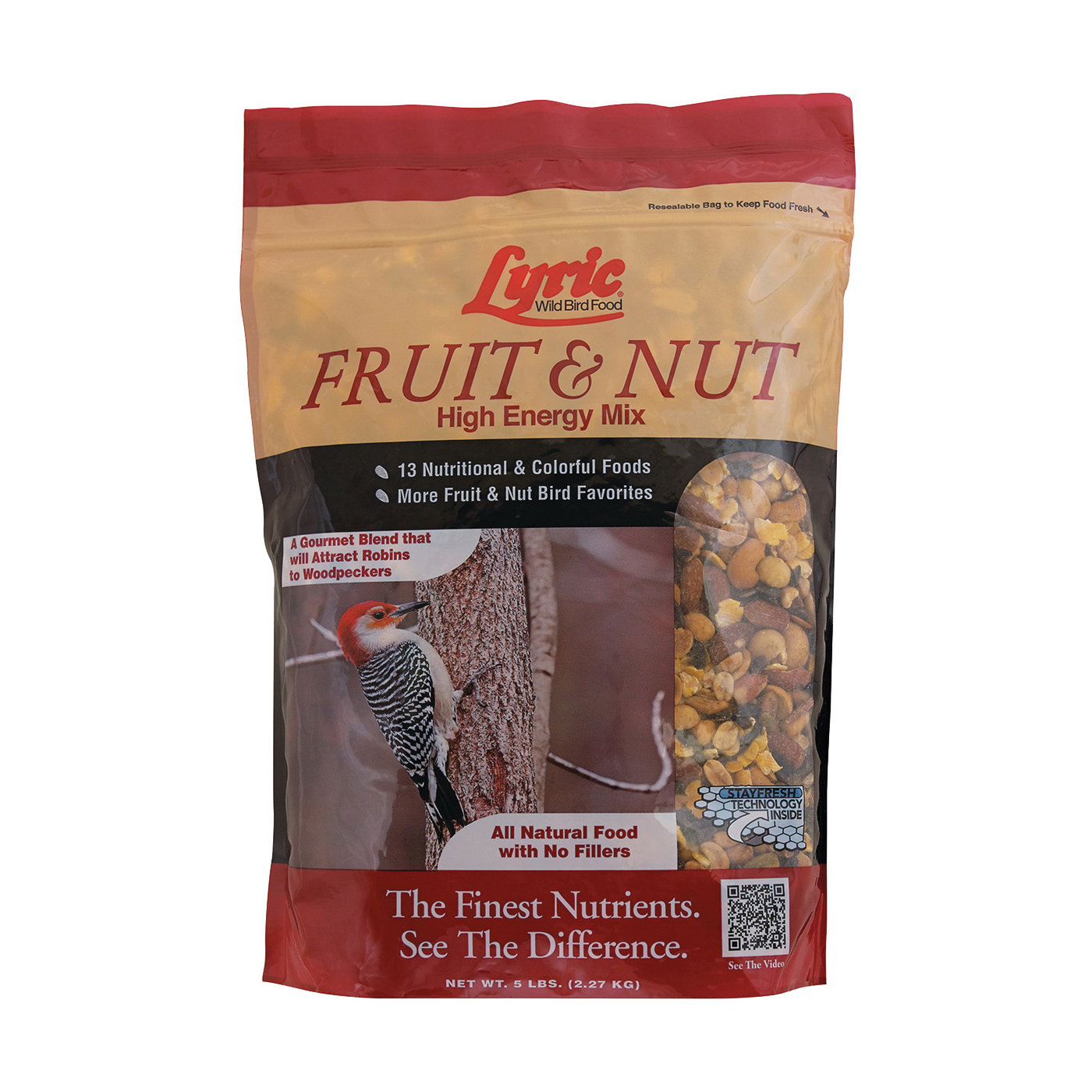 2647343 Wild Bird Mix, Fruit, Nut Flavor, 5 lb Bag