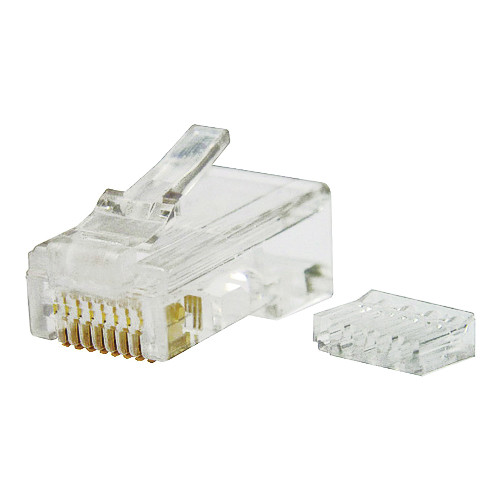 GMC-88M6 Modular Plug, RJ-45 Connector, 8 -Contact, 8 -Position, White, 50/PK