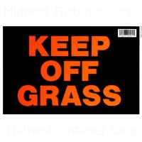 Midwest Fastener 391169 Sign, Keep Off Grass, Styrene, 8 x 12 in Dimensions
