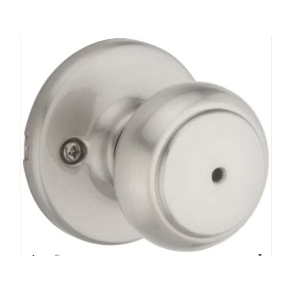 Kwikset 300CV 15 Privacy Lockset, 2-1/16 in Dia Knob, 2-5/8 in H x 2-5/8 in W Dimensions, Ball, Cove Design