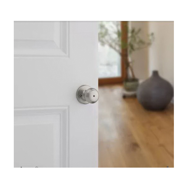 Kwikset 300CV 15 Privacy Lockset, 2-1/16 in Dia Knob, 2-5/8 in H x 2-5/8 in W Dimensions, Ball, Cove Design