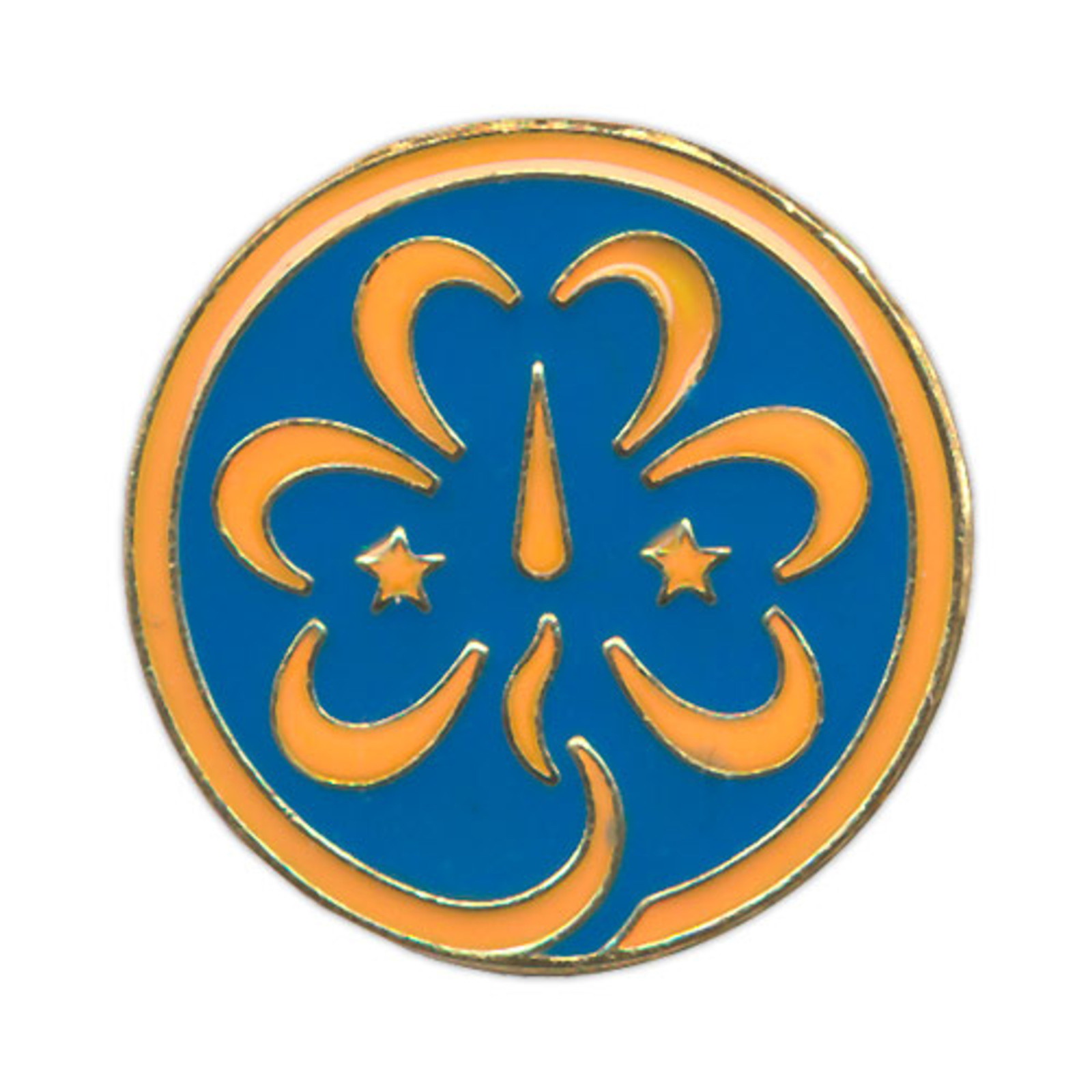 Girl Scouts 09062 World Trefoil Pin, Blue/Golden Yellow - 1