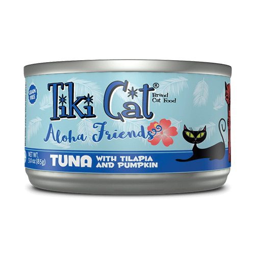 Tiki Pets Tiki Cat Aloha Friends 4400000 Cat Food, Pumpkin, Tuna with Tilapia Flavor, 3 oz Can - 1