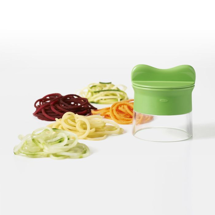 Oxo 11151300 Hand-Held Spiralizer, 3-1/2 in L, Stainless Steel, Green, Non-Slip Grip Handle - 3