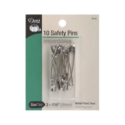 Dritz 72-2 Safety Pin, 2, Steel, Nickel-Plated - 1