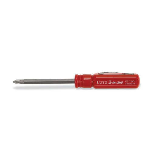 Lutz Tool 24003 Pocket Screwdriver, #1, #2 Drive, Phillips Drive, Ergonomic Handle