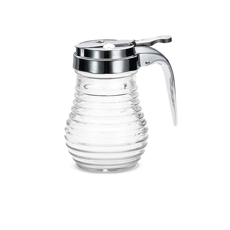 Tablecraft Beehive Series BH7 Syrup Dispenser, 6 oz, Stainless Steel Lid - 1