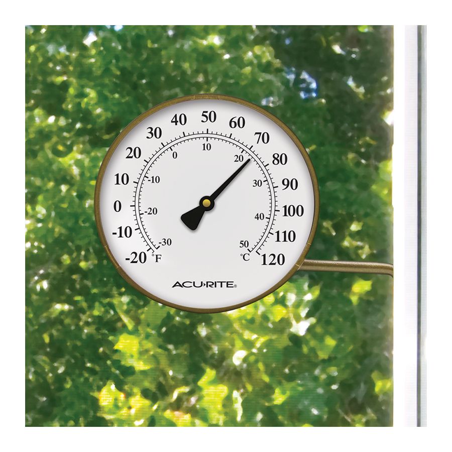 Analog Thermometer, -40 Degrees to 120 Degrees F for Wall or Desk Use