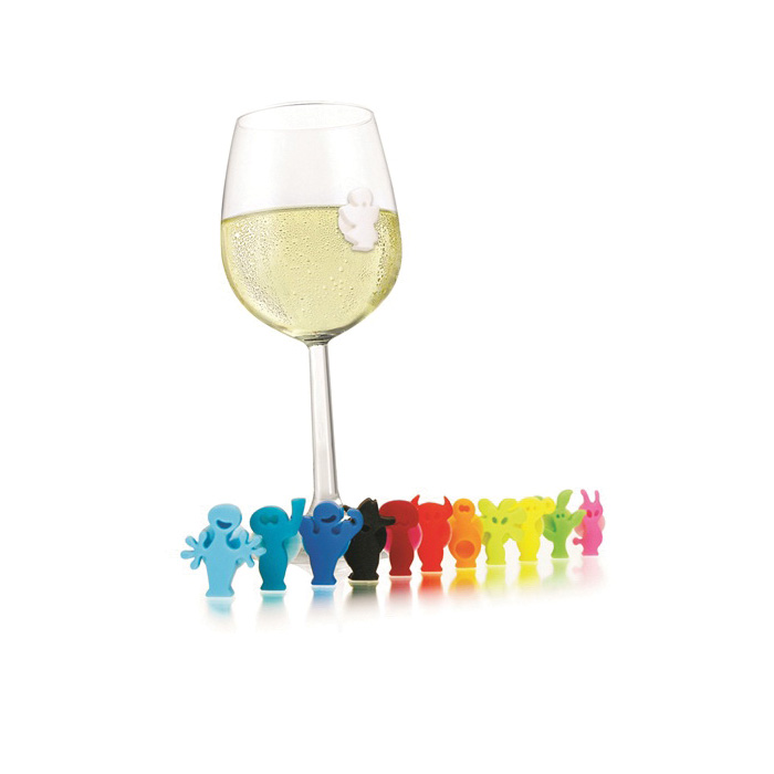 Vacu Vin 1886060 Glass Markers Party People, Silicon, Assorted - 2