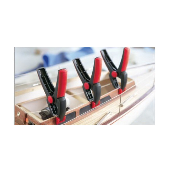 Bessey Clippix XCL Series XCL5 Needle Nose Spring Clamp, 3 in Clamping, Plastic, Black/Red - 2