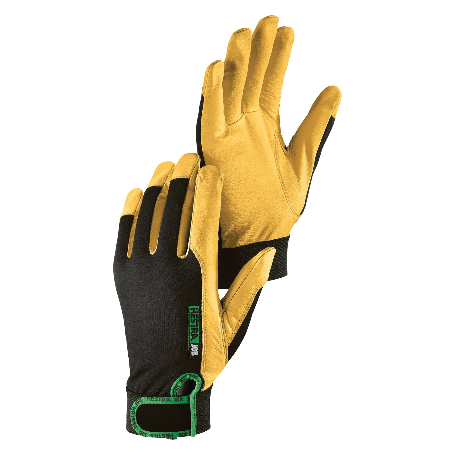 HESTRA JOB Kobolt Golden Flex 73040-701-09 Gloves, Unisex, 9, Adjustable Hook and Loop Cuff, Goatskin Leather, Tan - 1
