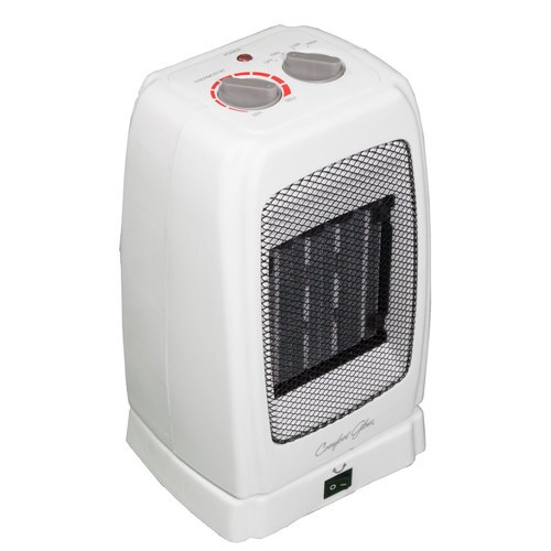 Comfort Glow Portable Electrics CEH255 Oscillating Ceramic Heater, 15 A, 120 V, 1500 W, 5120 Btu Heating, White