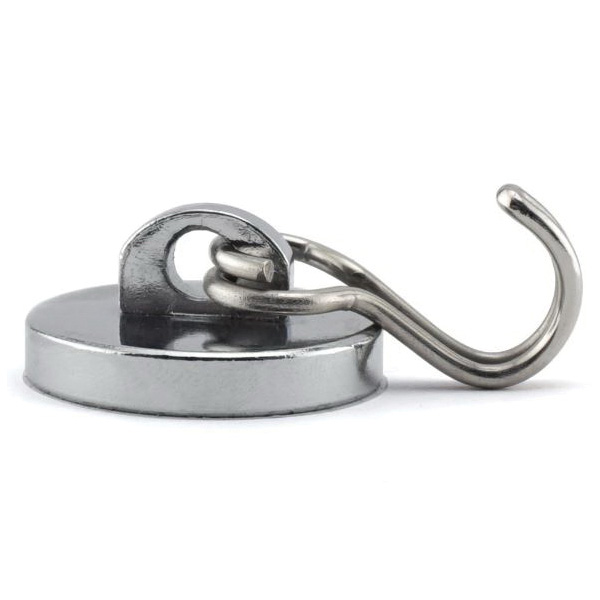 Magnet Source 07589 Swinging Magnetic Hook, Metal/Plastic, Chrome, 40 lb