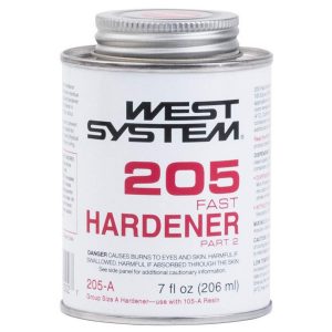 West System 205-A Fast Hardener, Liquid, Ammonia, Amber, 7 oz - 1