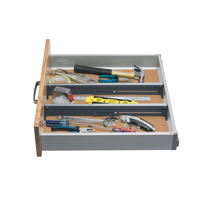 Prepworks DSD-3 Drawer Divider Set, Polystyrene/Thermoplastic Elastomer, 13-3/4 to 21.38 in L - 4