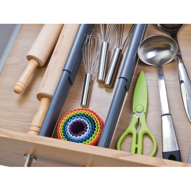 Prepworks DSD-3 Drawer Divider Set, Polystyrene/Thermoplastic Elastomer, 13-3/4 to 21.38 in L - 5