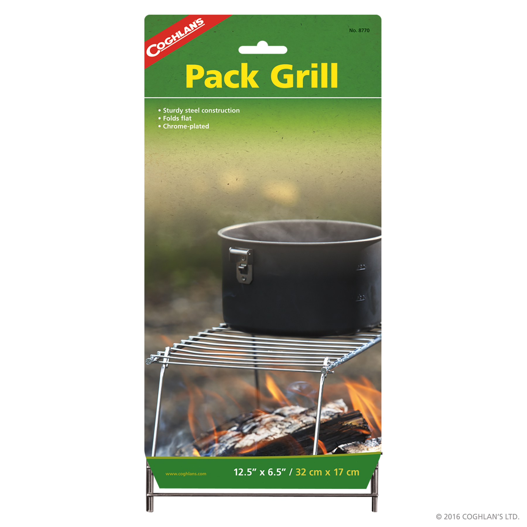 Coghlan's 8770 Pack Grill, Steel, Chrome, Folding Handle