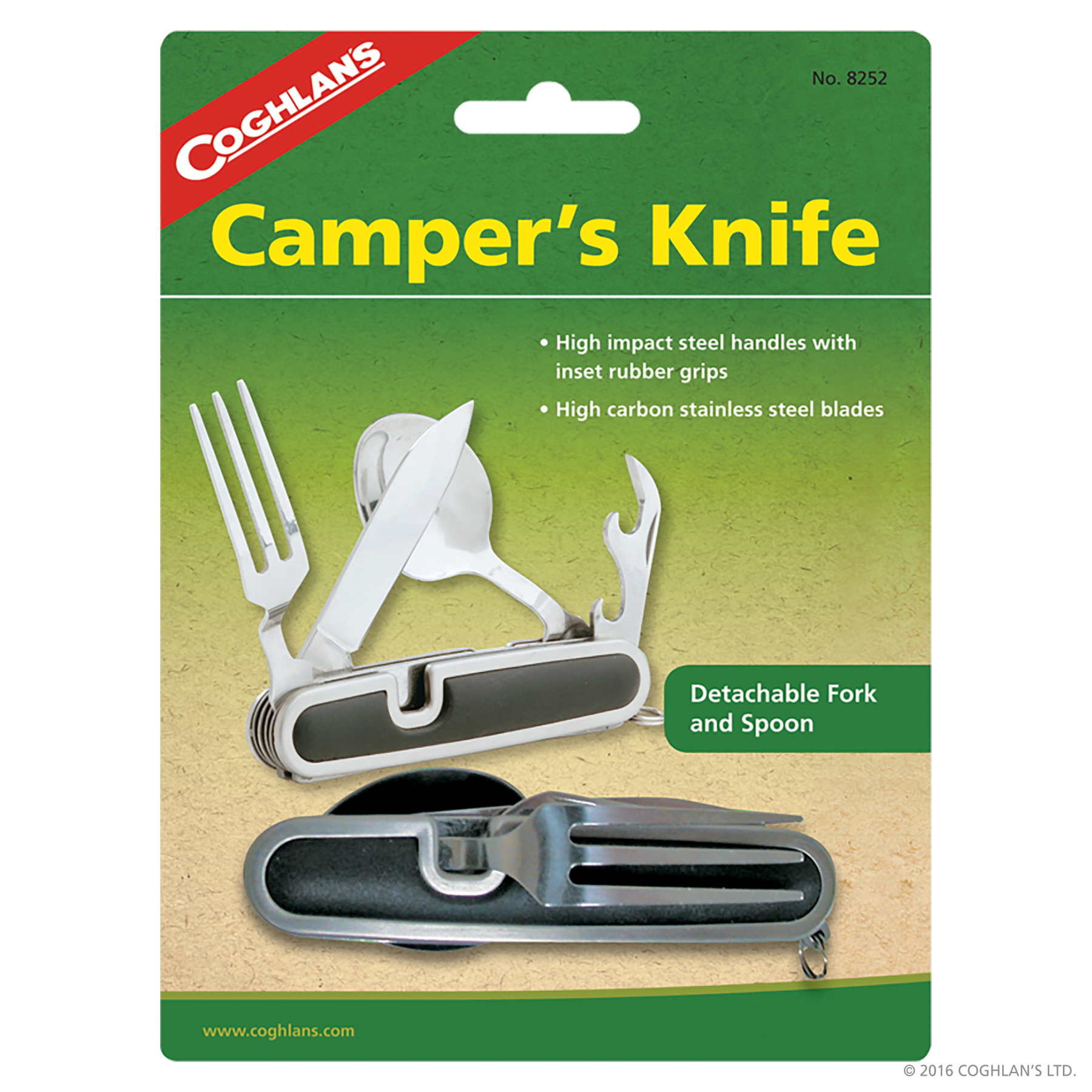 COGHLAN'S 8252 Camper's Knife, Rubber/Steel Handle - 2