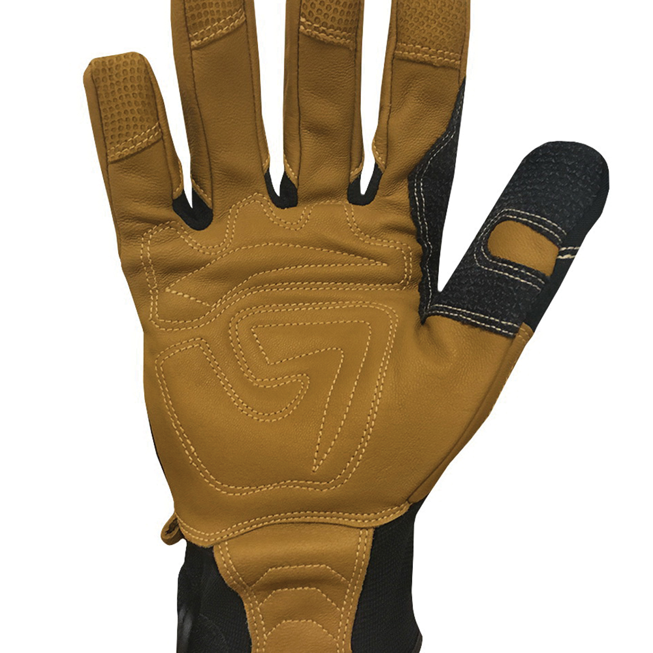 Ironclad RANCHWORX RWG2-05-XL Gloves, XL, 9-1/2 in L, Wing Thumb, Open Cuff, Leather, Black/Tan - 2