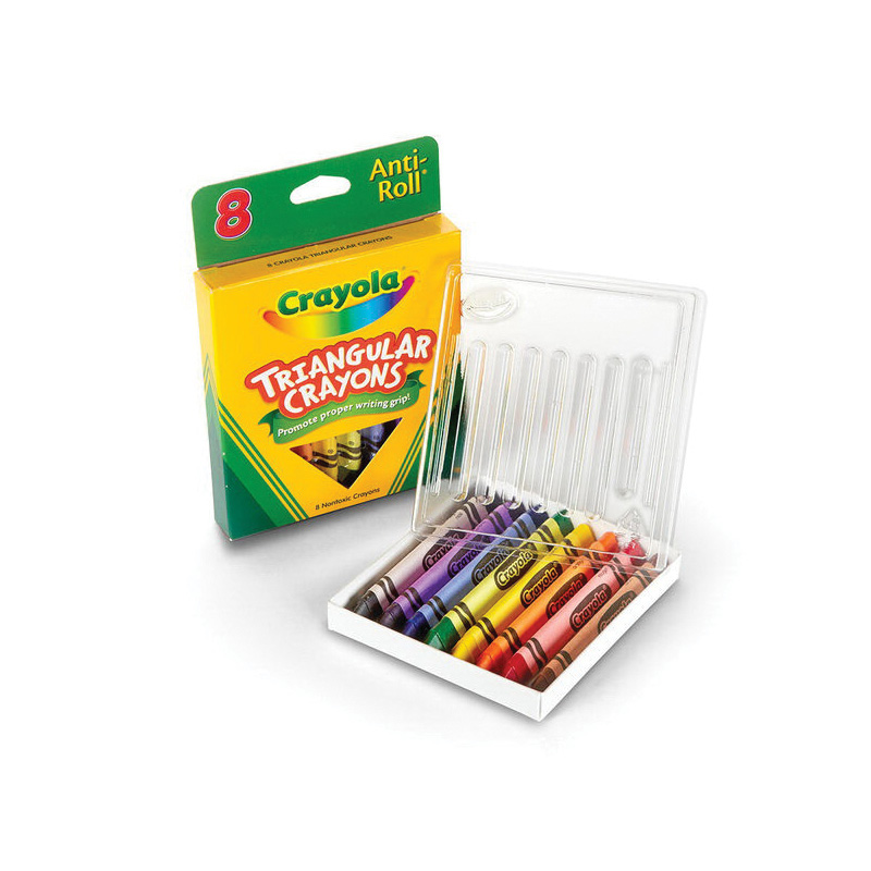 Crayola 52-4008 Anti-Roll Triangular Crayon, Assorted - 4
