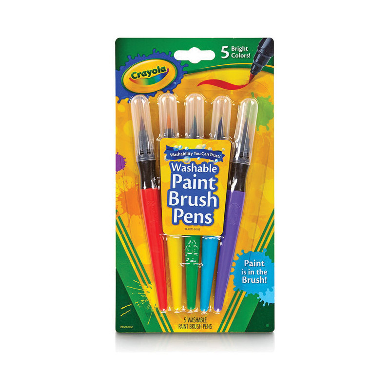 Crayola 54-6201 Paint Brush Pen, Assorted, 5-Piece - 3