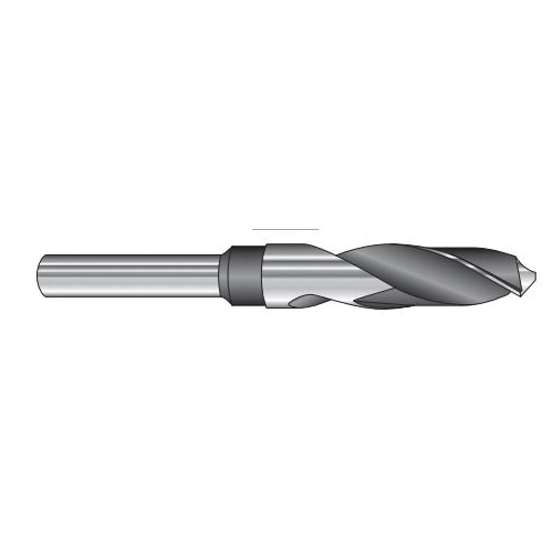 ICS SND046 Drill Bit, 23/32 in Dia, 6 in OAL, General-Purpose, Spiral Flute, 1/2 in Dia Shank, Reduced, Round Shank - 1
