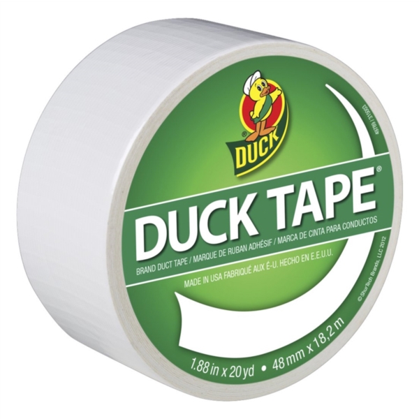 1265015 Duct Tape, 20 yd L, 1.88 in W, Vinyl Backing, White
