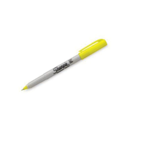Sharpie 37125 Permanent Marker, Yellow Lead/Tip, Ultra-Fi