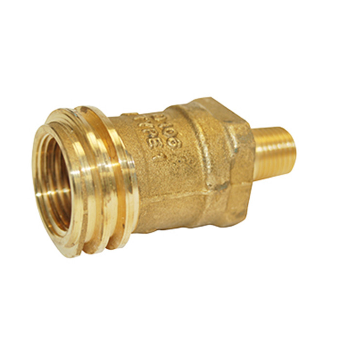 Mr. Heater F273791 Propane Tank Fitting with Acme Thread, 1/4 in, MPT x FPT, Brass - 1