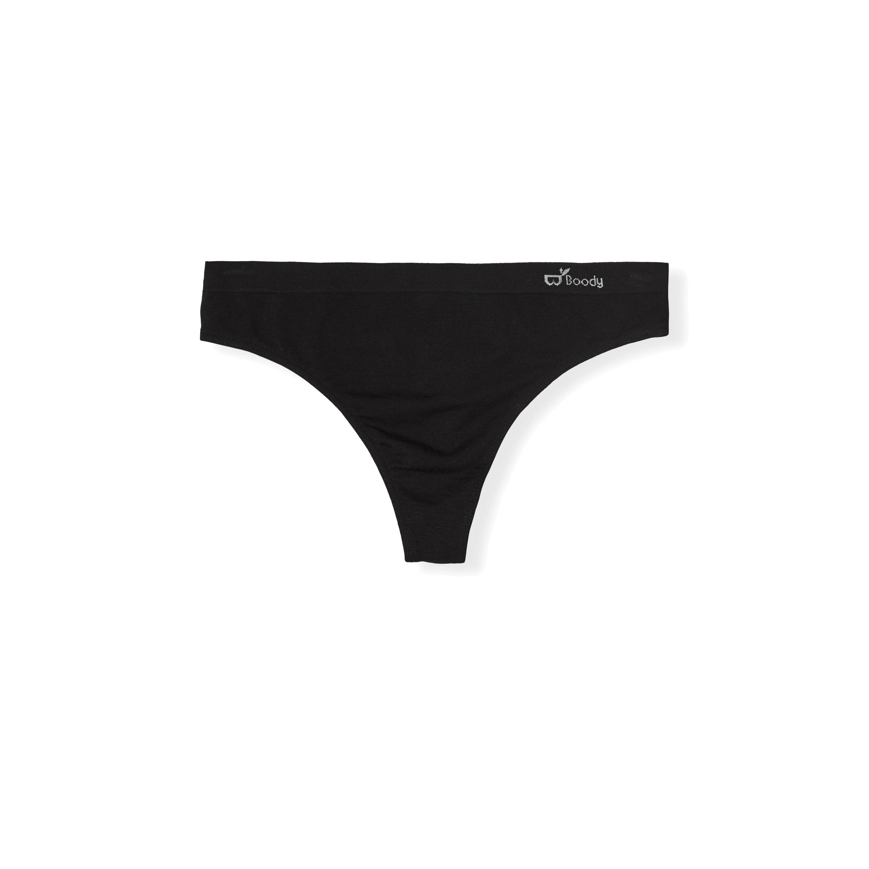 Boody GSBLML G-String, M, Nylon/Spandex/Viscose, Black, 27 to 30 in - 3