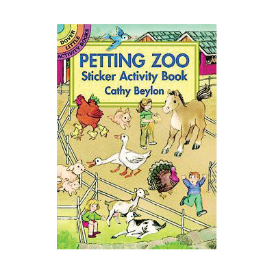 Dover DO0486400980 Sticker Activity Book, Petting Zoo, 4 to 8 years - 1
