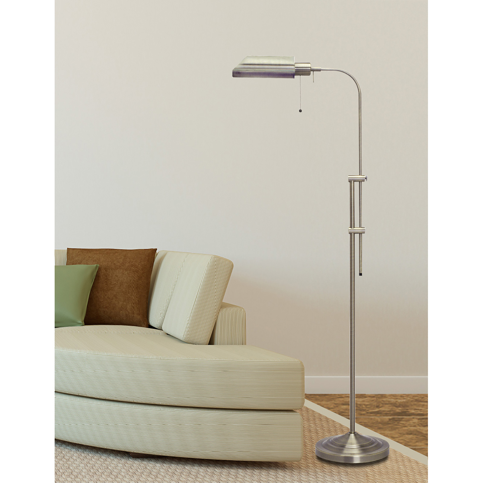 CAL BO-117FL-BS Floor Lamp with Adjustable Pole, 100 W, 1-Lamp, Fluorescent Lamp, Metal - 2