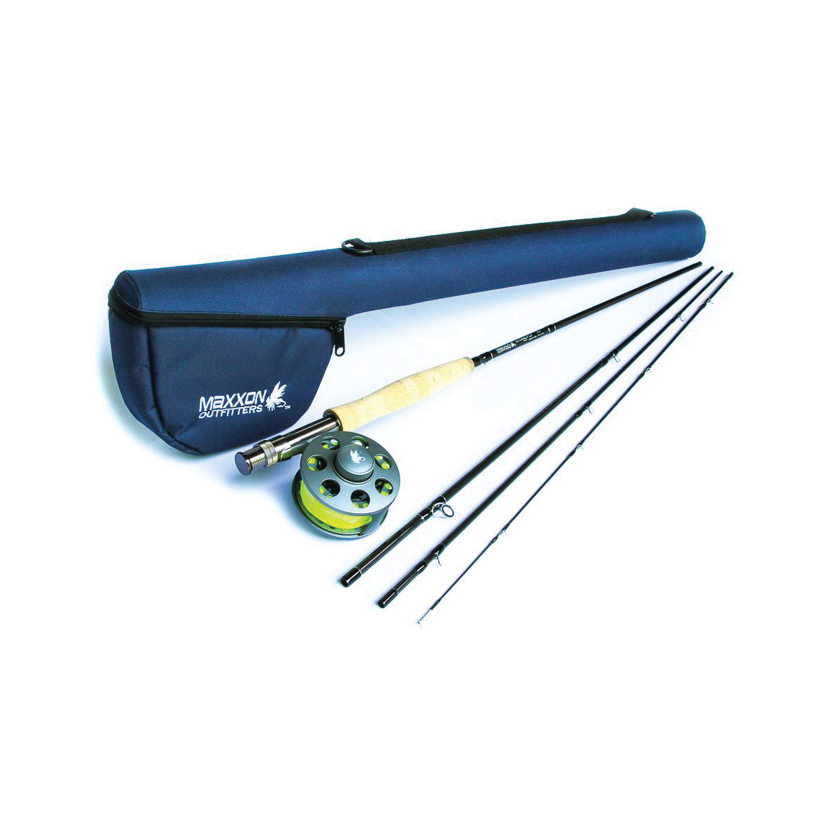 Maxxon Outfitters Fly Series MO4C-P-SF4 Rod/Reel/Line and Case Combo, 3/4 Reel, 8-1/2 ft L Rod, H Handle, Aluminum - 1