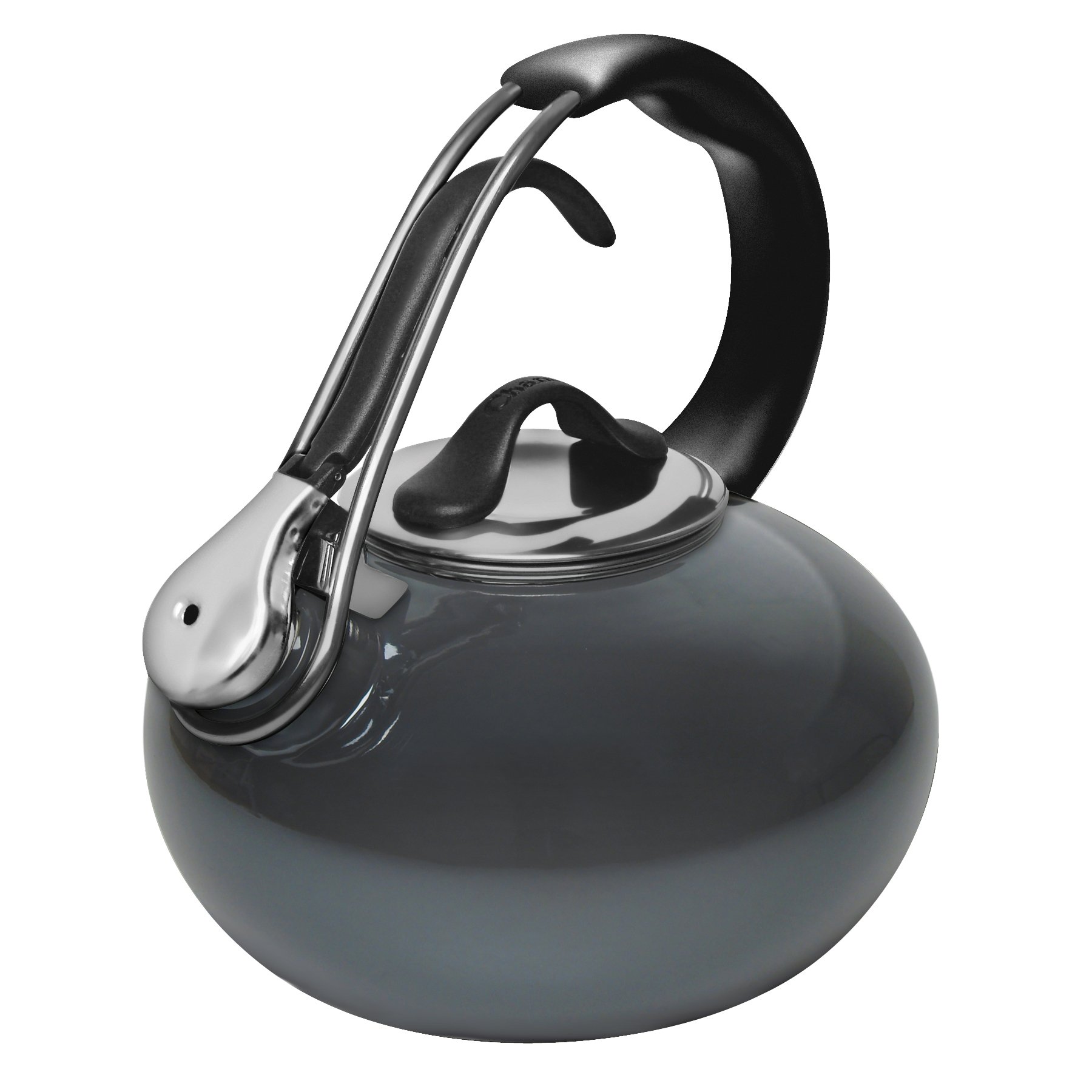 Chantal 37-LOOPME Classic Loop Tea kettle, 1.8 qt Capacity, Ergonomic Handle, Carbon Steel, Enamel, Onyx - 1