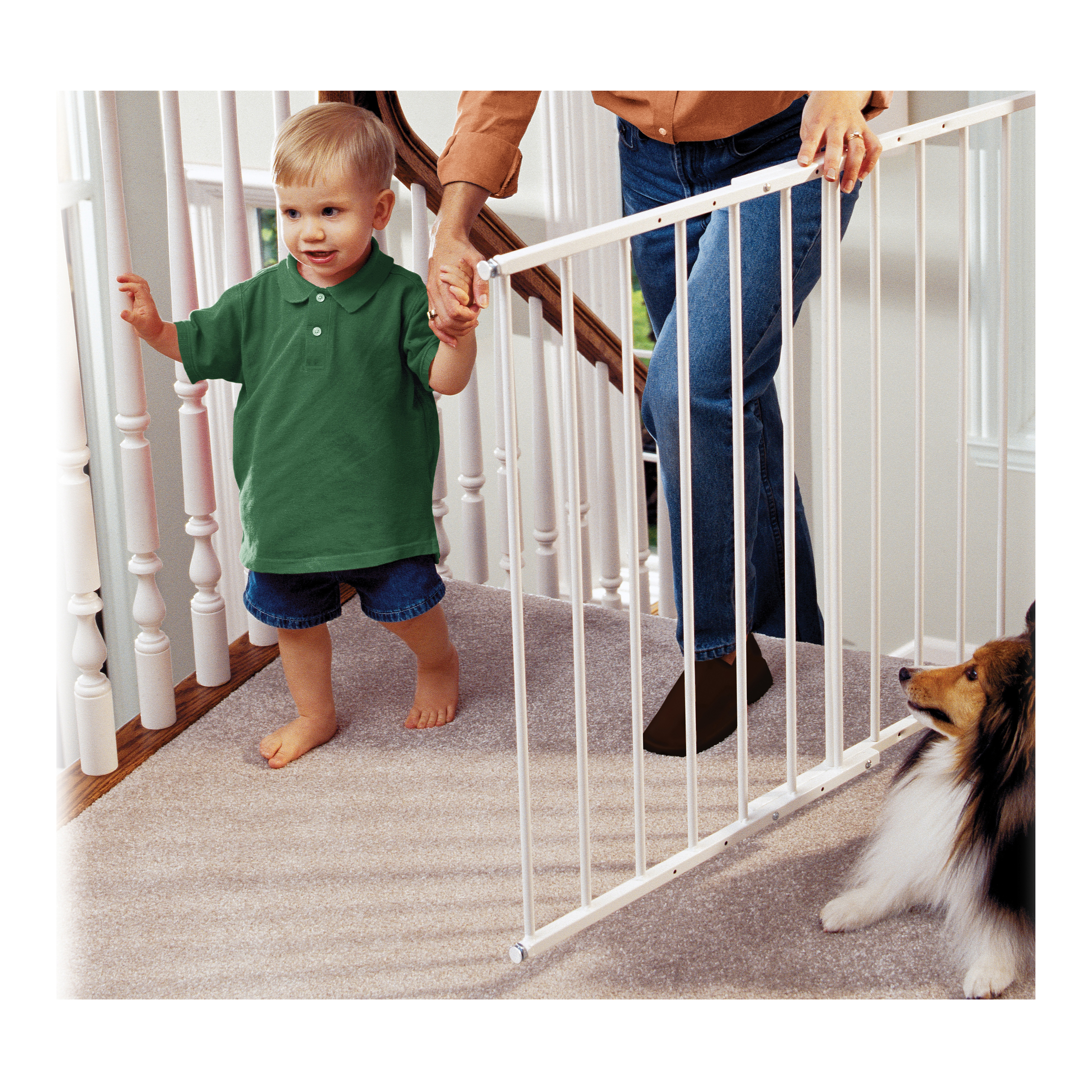 KidCo Safeway G2000 Stair Baby Safety Gate, Steel, White, 33-1/2 in H Dimensions - 5