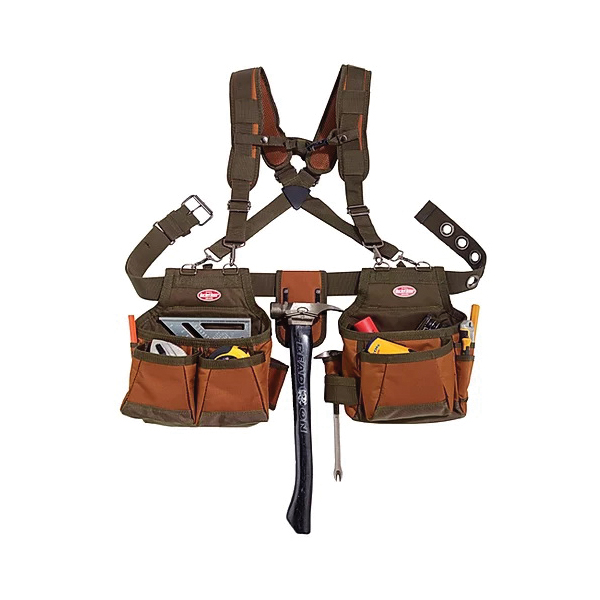 Bucket Boss 50100 Airlift Tool Belt with Suspenders, 52 in Waist, Polyester, 12 -Pocket - 2