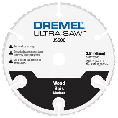 US500-01 Cutting Wheel, 4 in Dia, 0.3 in Thick, 3/8 in Arbor, Carbide Abrasive
