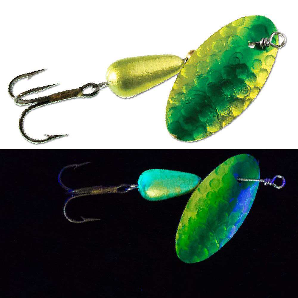 Panther Martin 1/8 oz Hammered UV Spinner, Lime Chartreuse