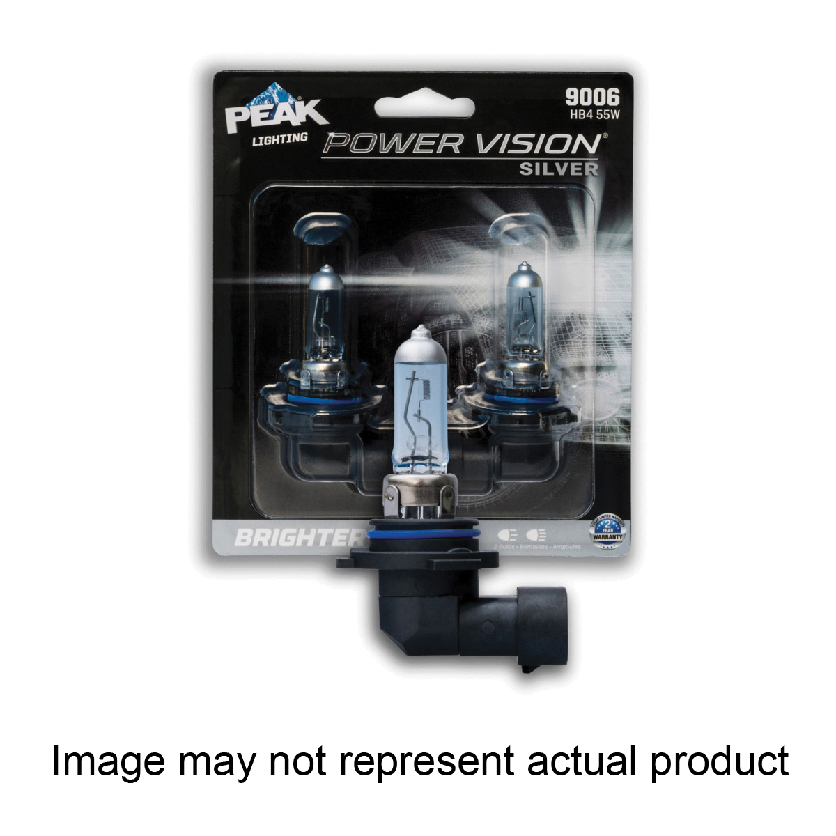 PEAK Power Vision H7-55WPVS-2BPP Automotive Bulb, 13.2 V, 55 W, Halogen Lamp, Right Angle Pre-Focus Base - 1