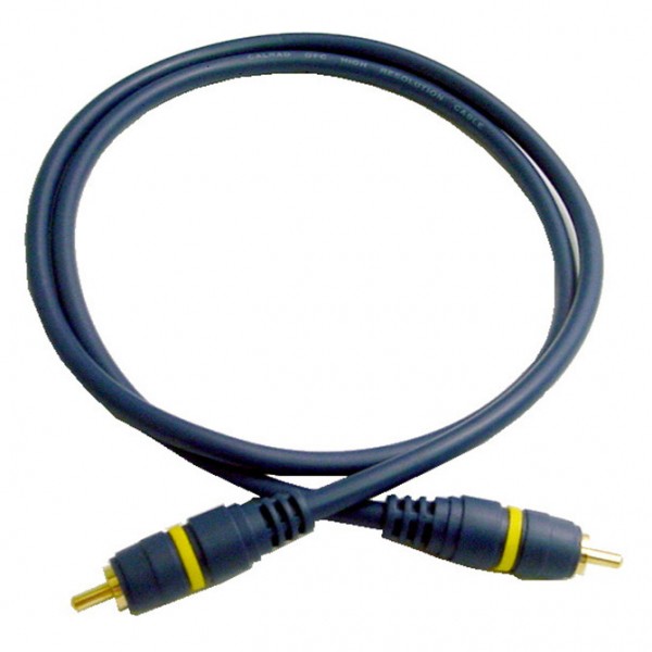 Calrad 55-710-12 Cable with Gold Plug, RCA Male, RCA Male, 6 mm Wire, 12 ft L - 1