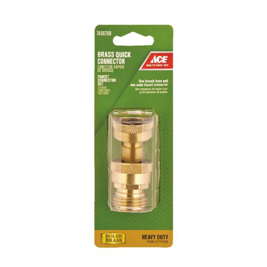 ACE GT3460 Faucet Quick Connector, 3/4 in, Threaded, Brass - 1