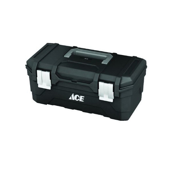 ACE ACE320516 Tool Box, Plastic, Black, 16 in L x 9-1/4 in W x 10-1/2 in H Outside, 1-Drawer, 1-Compartment - 1
