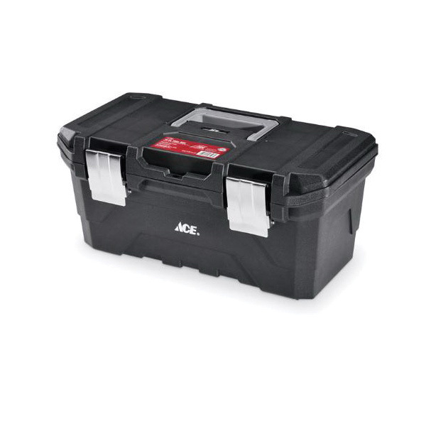 ACE ACE320516 Tool Box, Plastic, Black, 16 in L x 9-1/4 in W x 10-1/2 in H Outside, 1-Drawer, 1-Compartment - 2