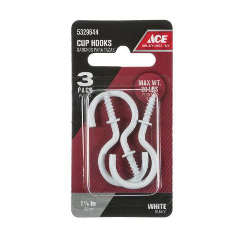 ACE 01-3477-503 Cup Hook, 5/32 in Thread, 1-3/16 in L, Steel - 2